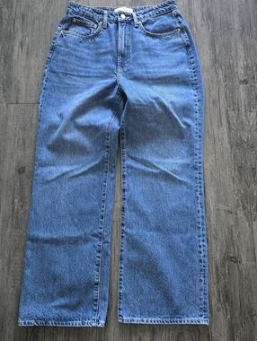 Aritzia Denim Forum Farrah Curve Fit Hi Rise Flare Wide Jeans